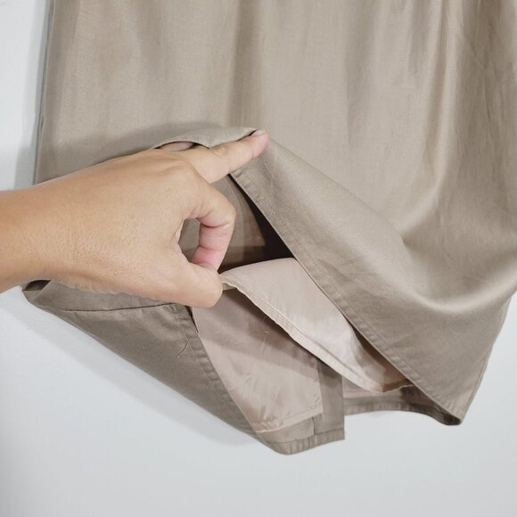 NWT Vintage Jac Dale Khaki Tan A-Line Knee Skirt - Picture 2 of 11